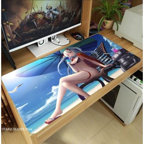 Anime Mouse Pad Game Azur Lane Prinz Eugen Mice Mat Large Thicken PC Laptop Keyboard Table Pad Gaming Play Mat Otaku Gift