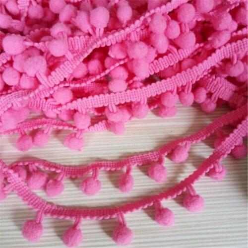 Pink 8mm Pom Pom Trim Lace DIY Sewing Accessory on a 10m length 7LS15