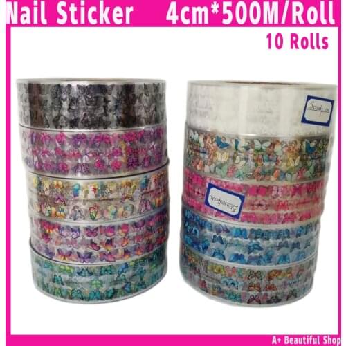 Nail Transfer Paper Butterfly And Christmas And Halloween Series uv nail Sticker Art 3D Decoration 4cm*500m 10Rolls