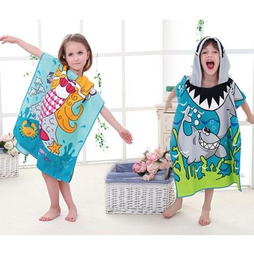 Summer Baby Boys Clothing Bathrobe Cartoon Toddler Girls Pajama Toweling Casual Children Terry Girls Robe Soft Kids Hooded