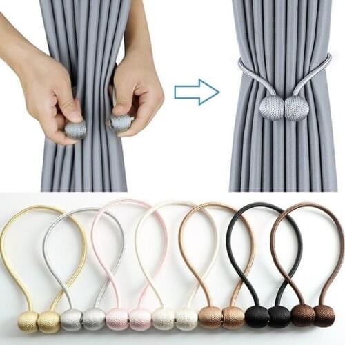 2pcs Magnetic Curtain Tieback Storage Curtain Tie Rope Buckle Clip for Bedroom Living room Shower Window Decorative Accessorie