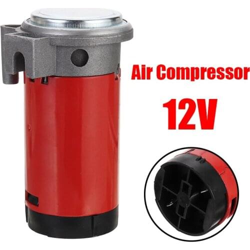 MAYITR 1pc 12V Red Color Universal Air Compressor 4.3 Inches Length Air Horns Pump for Air Horn Car/Truck/Vehicle