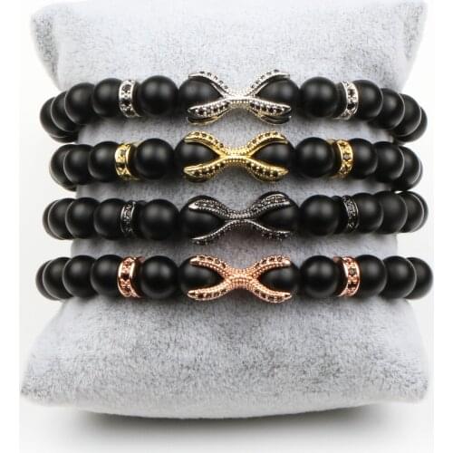 Fashion Style Men Bracelet New Design 8mm Natural Dull Polish Stone Ball Weave Trendy Women Charm Bracelets For Couples Jewelry