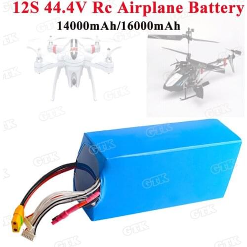 Powerful 12S 25C 44.4v 14000mAh 16000mAh lithium ion battery 18650 cells for 1500w 2000w RC Helicopter Airplane/UAV