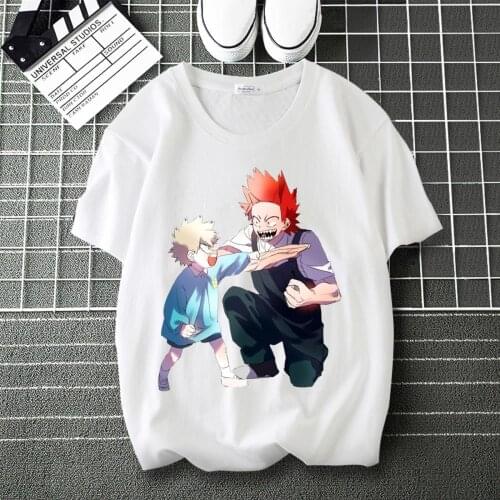 My Hero Academia Deku Cartoon Print Cool T-Shirt O-Neck Short Sleeve Modal Shirt Tshirt