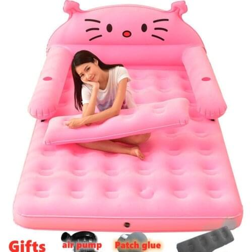 Inflatable bed 1.5 m wide double household air cushion lazy bed folding outdoor air cushion cartoon thickened moisture-proof