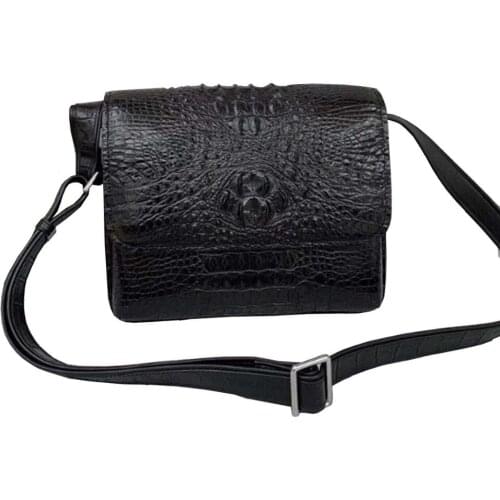 Wanexing new crocodile bag male Single shoulder bag leisure Real crocodile Oblique cross package fashion men bag