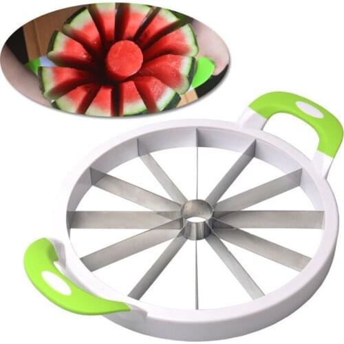 Watermelon Slicer Melon Cutter Knife Cutting Tools Large Size Cantaloupe Melon Slicer Stainless Steel Kitchen Fruit Divider
