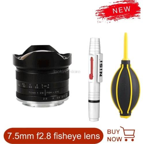 7artisans 7.5mm f2.8 fisheye lens 180 APS-C Manual Fixed Lens For E Mount Canon EOS-M Mount Fuji FX Mount Hot Sale New
