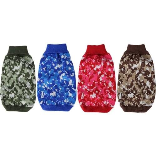 Dog Clothes WinterWarm Camouflage Sweater For Small Dogs Pet Clothing Coat Knitting Crochet Cloth Outfits Sweater Various Style