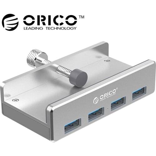 ORICO MH4PU Aluminum 4 Ports USB 3.0 Clip-type HUB For Desktop Laptop Clip Range 10-32mm With 150cm Date Cable - Silver