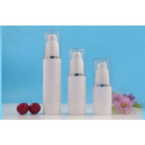 30ml plastic white airless bottle silver line lid for serum/lotion/emulsion/liquid foundation/eye essence/skin care packing