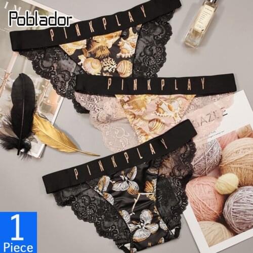 Poblador Sexy Womens Sport Panties Low Waist Female Fashion Panty Comfort Lady Lingerie Underwear Seamless PINK Letter Briefs