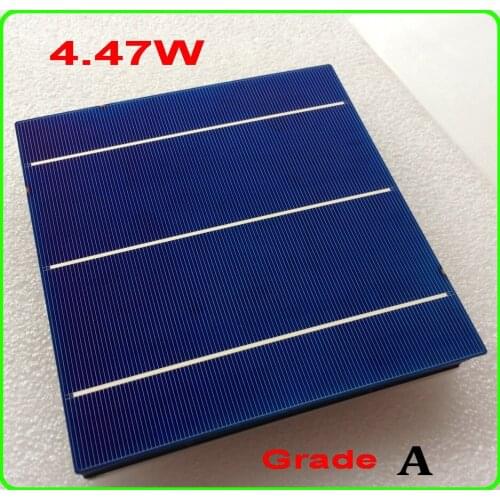 4.47W 156mm 3BB Poly Solar Cell 100pc 19.00% High Efficiency Polycrystalline Solar Cells 6x6" +enough PV Ribbon DIY solar panels