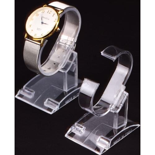 20pcs/lot Transparent Plastic Wrist Watch Display Holder Rack Store Shop Show Stand Shop Retail Clear Plastic Display
