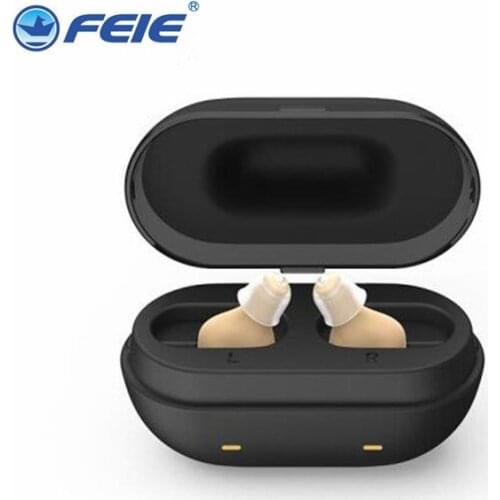 S-2 One Pair MicroEar Mini CIC Hearing Aid 2 Pieces Invisible Digital Hearing Aids Rechargeable Hearing Amplifier For Both Ear