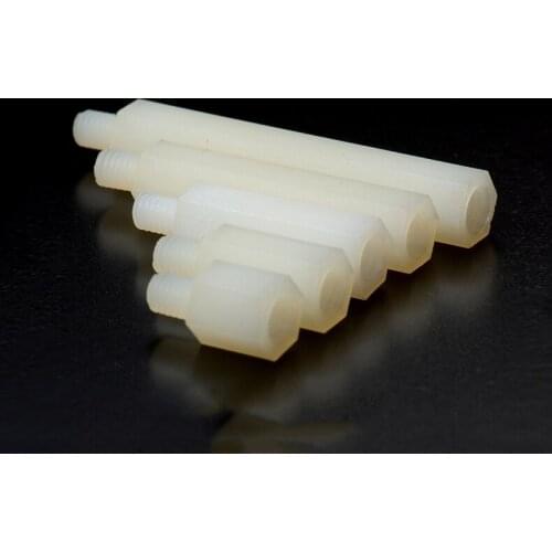 CHEAPEST IN ALIBABA!5000PCS WHITE M3*5/6/8/10+6MM Nylon M3 Spacers PCB Standoff Hex Nylon Screw Nut Male to Female Plastic Parts