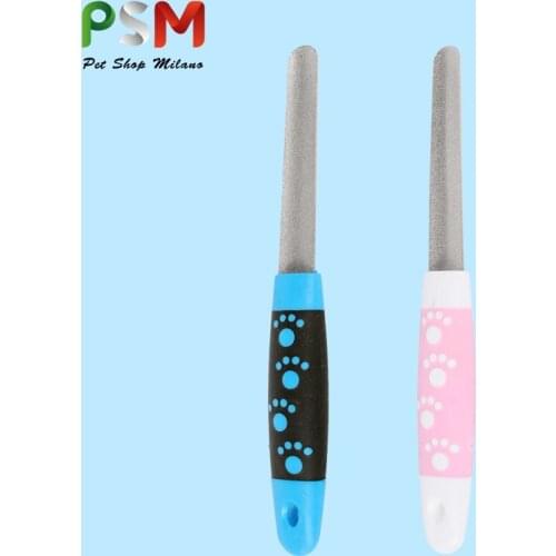 PSM Stainless Steel Dog Nail Grinder File Round Blunt Tip Non-slip Silicone Handle Pet Nail Grinder for Dog Grooming for Claws
