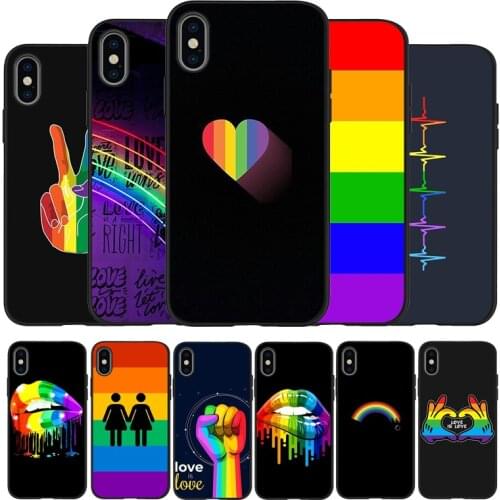 Gay Lesbian LGBT Rainbow Pride ART Black TPU Silicone Soft Phone Case For iPhone 11 12 Pro X XR XS MAX 5 6 7 8 Plus SE 2020