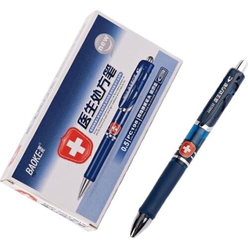 BAOKE PC198 push type ink blue neutral pen doctor prescription dedicated pen 0.5mm