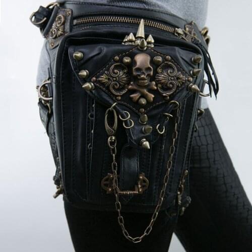 Steam Punk Bag Retro Rock Gothic Waist Bags Packs Style for Women Goth Shoulder Bags Men Leg Thigh Holster Crossbody Bags