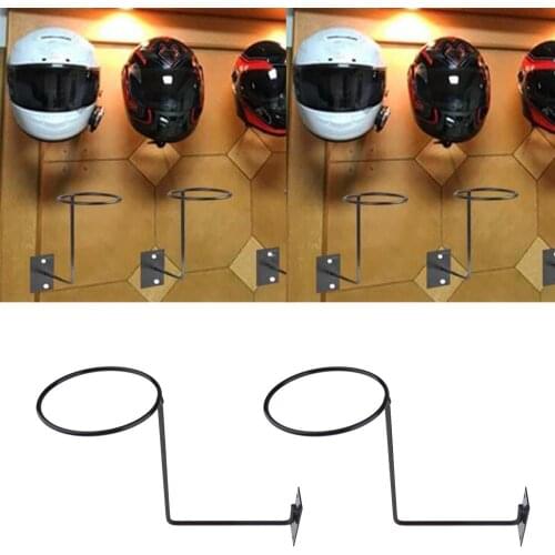 2pcs Motorcycle Helmet Rack Wall Mounted Wall Hooks Hat Rack Helmet Storage Holder Steel Motorcycle Jacket Hook Hanger Black