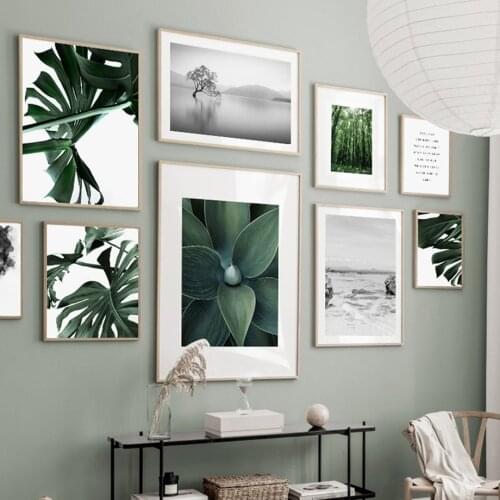 Wanaka Tree Forest Agave Green plants Wall Art Print Canvas Painting Passion Nordic Poster Decoration Pictures For Living Room