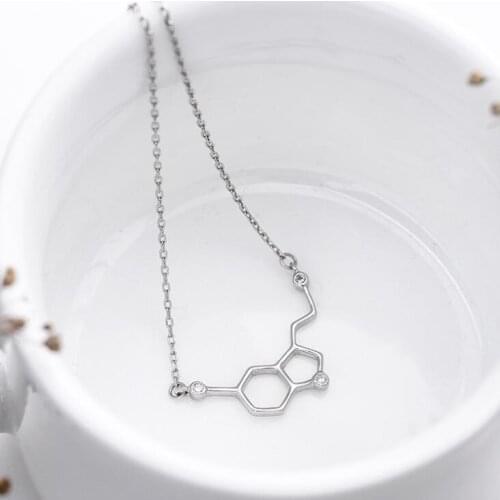 Yiustar 2018 New Fashion Serotonin Molecule Necklace Women Chemistry Jewelry bohemian Necklace SYXL056