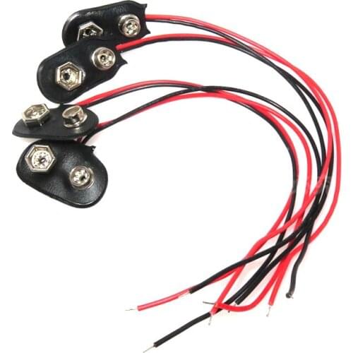 10pcs 9V Battery Clips Connector Buckle 15cm Cable Connection Wire Terminals Battery Adapter Electrical Equipment Accessories