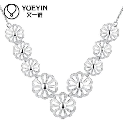 Femal Jewelry silver plated pendant Necklace bridal Necklace set stones Chokers chain Chokers Necklaces Jewelry supplier