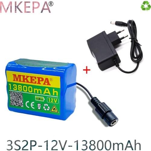 3S2P 12V13800mah battery 18650 Li-ion 13.8 Ah Rechargeable batteries with BMS Lithium Battery packs Protection Board +Charger