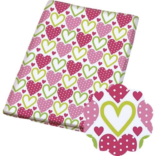 50*140CM Valentines Day Polyester cotton Fabric Patchwor Printed for Tissue Kids Home Textile for Sewing Doll Dress Curtain