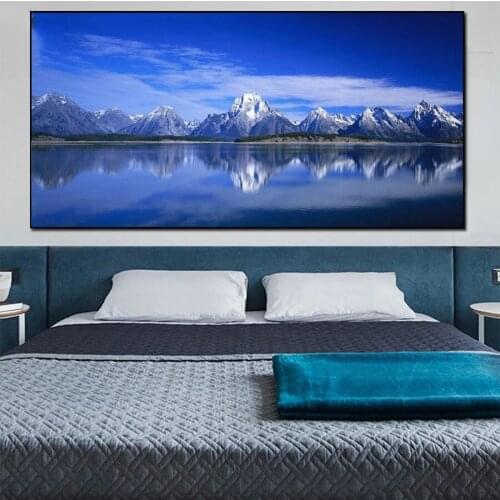 DIY Diamond Painting Natural scenery, blue sky mountains, lake Diamond Mosaic Full Drill Square Embroidery round Handmade A646