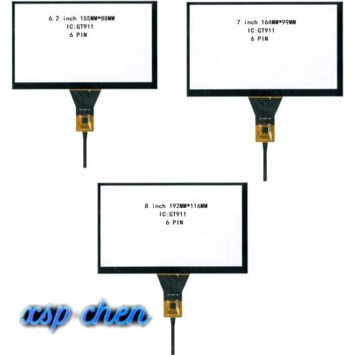 Car DVD navigation 6.2 inch capacitive touch screen 155*88 6 line touch screen GT911 6P line 7 inch 164*99 8 inch 192*116