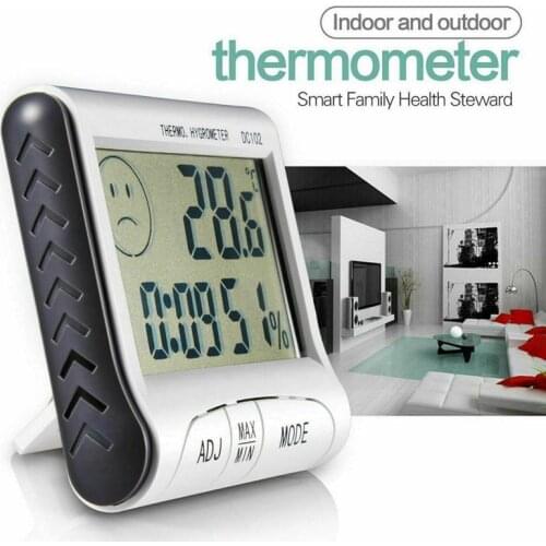 Digital Thermometer Hygrometer Weather Station Alarm Clock Indoor Room LCD Electronic Temperature Humidity Meter Home Kitchen