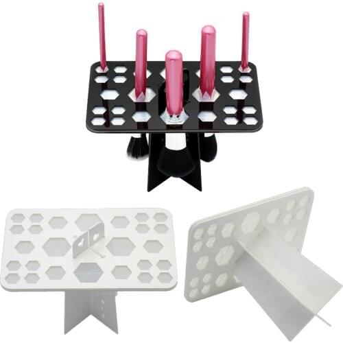 26 Holes Makeup Brush Holder profesional Stand make up brushes eyebrow eyeshadow stamp powder brush Cosmetic Drying Rack Shelf