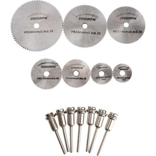 Dophee HSS Dremel Cutting Disc Circular Saw Blade Cutter Cut Off Carving Grinding Wheel Disc for Rotary Tools Accessories 14PCS