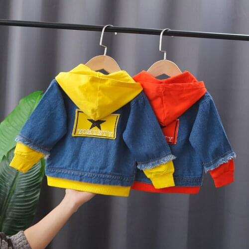 2020 Cartoon Denim Jacket Boys Fashion Patchwork Coats Children Clothing Autumn Baby Girls Clothes Outerwear Top 1 2 3 4 Years
