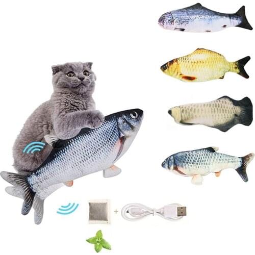 Electronic Pet Cat Toy Fish Electric USB Charging Simulation Indoor Fish Toys for Catnip Chewing Playing Biting cat Supplies