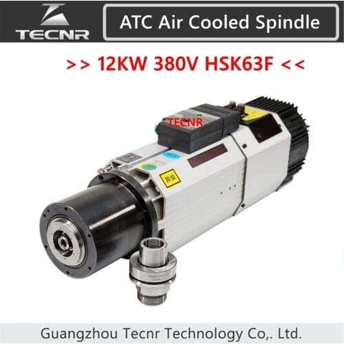 HQD Automatic Tool Change spindle 12KW 380V HSK63F 18000RPM ATC air cooled spindle motor for woodworking cnc router GDL70-24Z/12