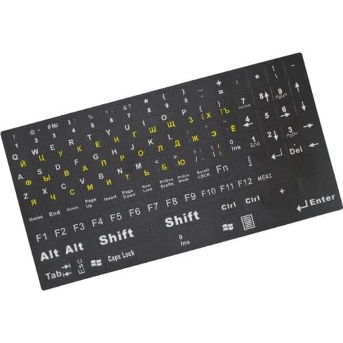 Computer Russian Keyboard film notebook stickers white orange letters PC desktop laptop russian & English layout membrane