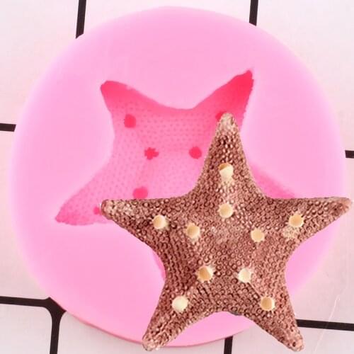 Starfish Silicone Mold Cupcake Topper Fondant Cake Decorating Tools Gumpaste Chocolate Mould Candy Resin Molds