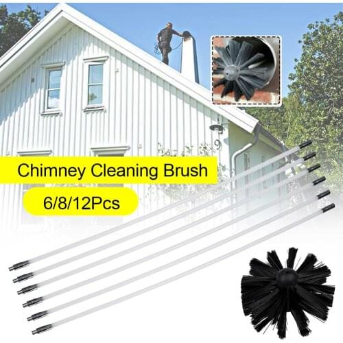 6/8/12Pcs Dryer Duct Vent Long Handle Flexible Rod Chimney Brush Cleaning Tool