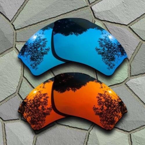 Sky Blue&Red Orange Sunglasses Polarized Replacement Lenses for Oakley Half Jacket XLJ