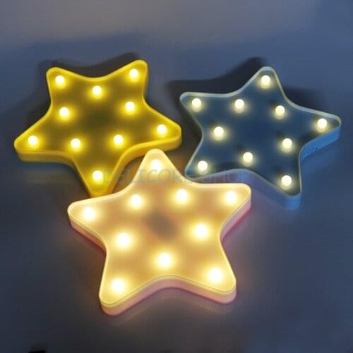 Novelty 3D Star Night Lamp Baby Kids Girl Sleeping Light Cute Childrens Day Christmas Gifts Cloud Bedroom Table Lamps 4 Colors