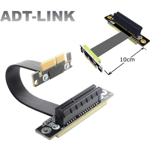 PCI Express 3.0 x1 To x4 Dual 90 Degree Male/Female Vertical Extension Flat Cable PCIe3.0 4x To 1x Full Speed Extender Adapter