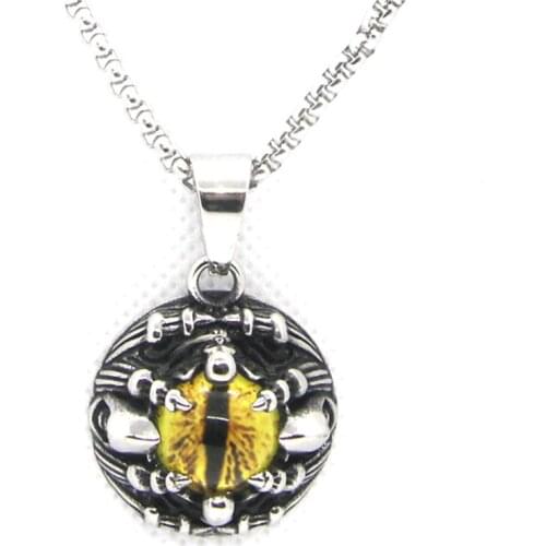 Support Dropship Color Eyeball Pendant 316L Stainless Steel Jewelry Fashion Yellow Red Gray Eyeball Pendant