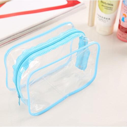 Transparent Waterproof Pen Bag Holder Toiletry Wash Bathing Supplies Desk Storage Pencil Bags School Accessories 1PC