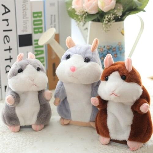 DROPSHIPPING 15Cm Little Talking Hamster Plush Toy Record Sound Hamster Educational Toy Kids Birthday Gift Interactive Pet