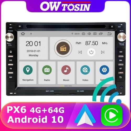 PX6 4+64G GPS Android 10.0 Radio For BORA POLO MK3 PASSAT B5 JETTA SEAT LEON 1M CORDOBA CITI CHICO LUPO 1998-2009 Car DVD Media